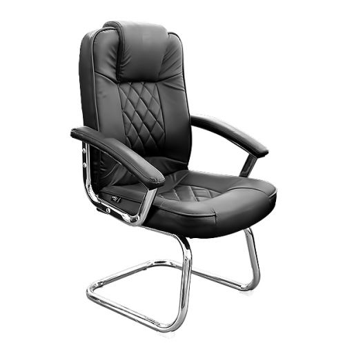 OFFICE CHAIR WITH ARMREST PU LEATHER BLACK 