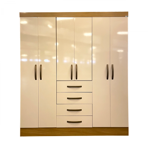 WARDROBE 6DOOR WITH 4DRAWER NEW AVAI FREIJO/OFF WHITE 896032.8
